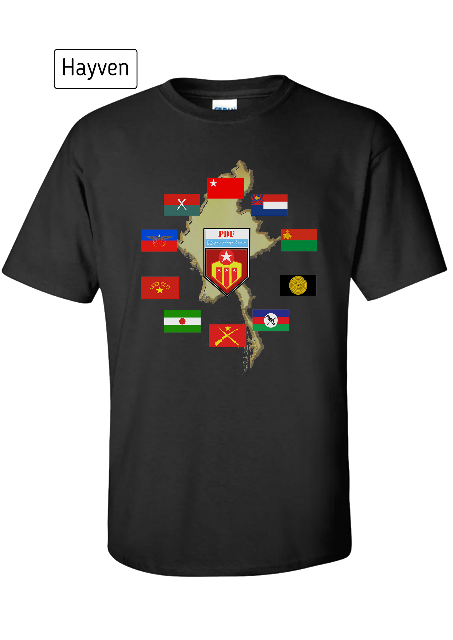 Flags With Burma Map