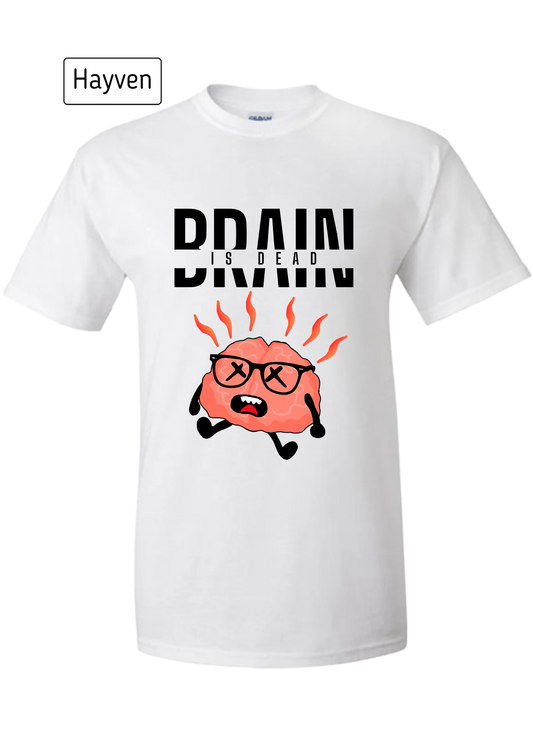 Brain Is Dead - Cute Funny Brain Character Cotton T-Shirt