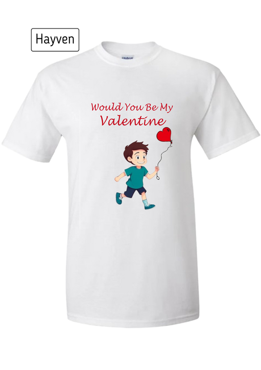 Will You Be My Valentine - Cute Romantic Man Cotton T-Shirt