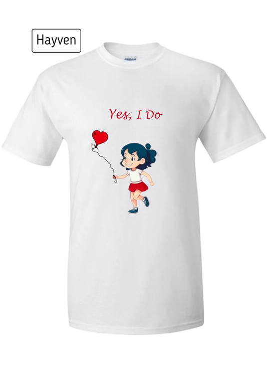 Yes I Do - Cute Romantic Woman Cotton T-Shirt