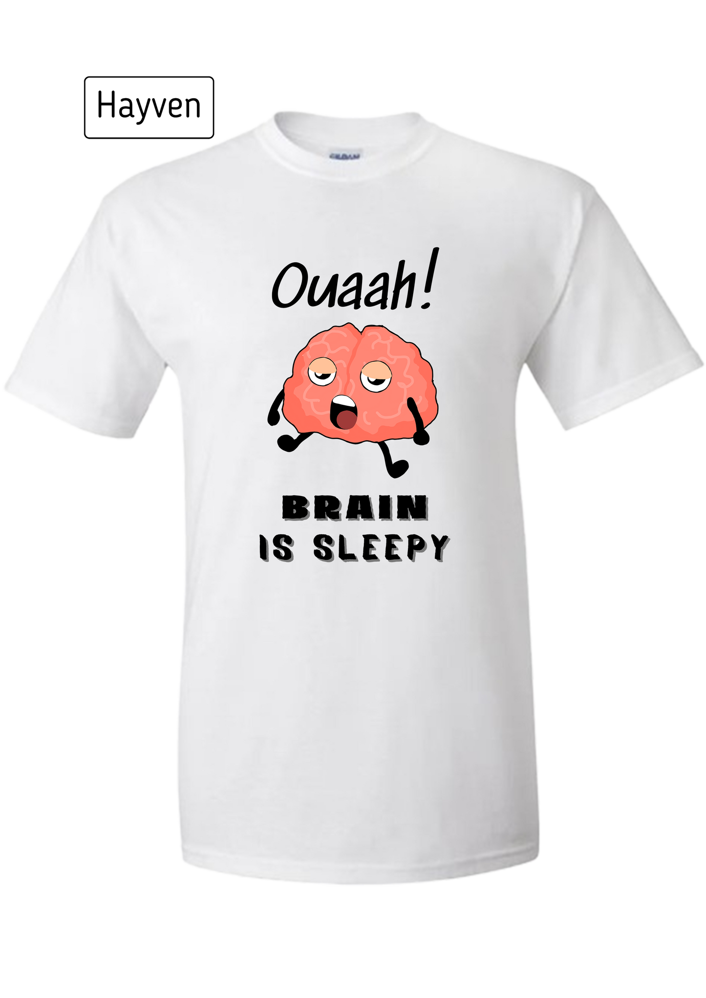 Brain Is Sleepy - Cute Funny Brain Character Cotton T-Shirt