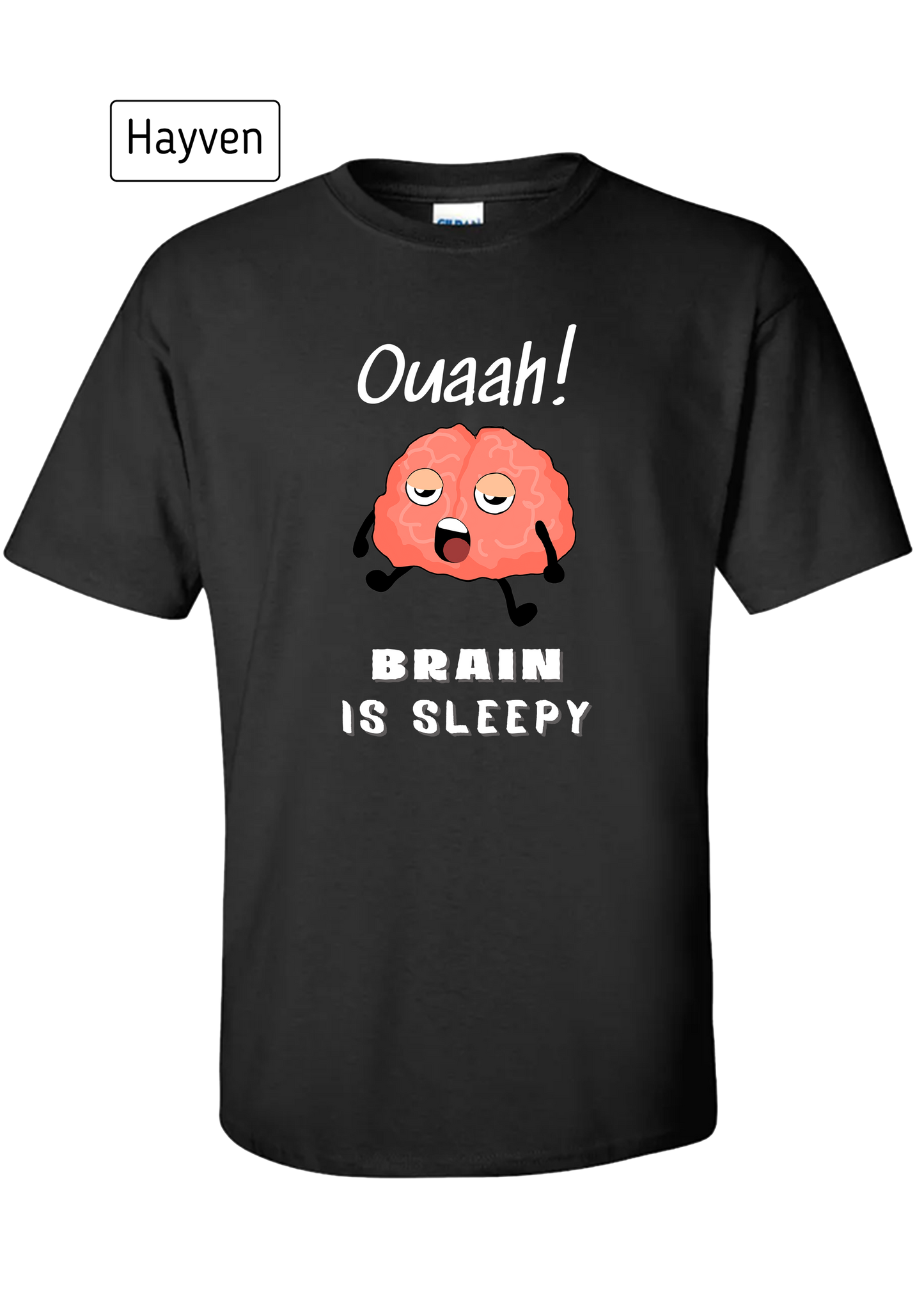 Brain Is Sleepy - Cute Funny Brain Character Cotton T-Shirt