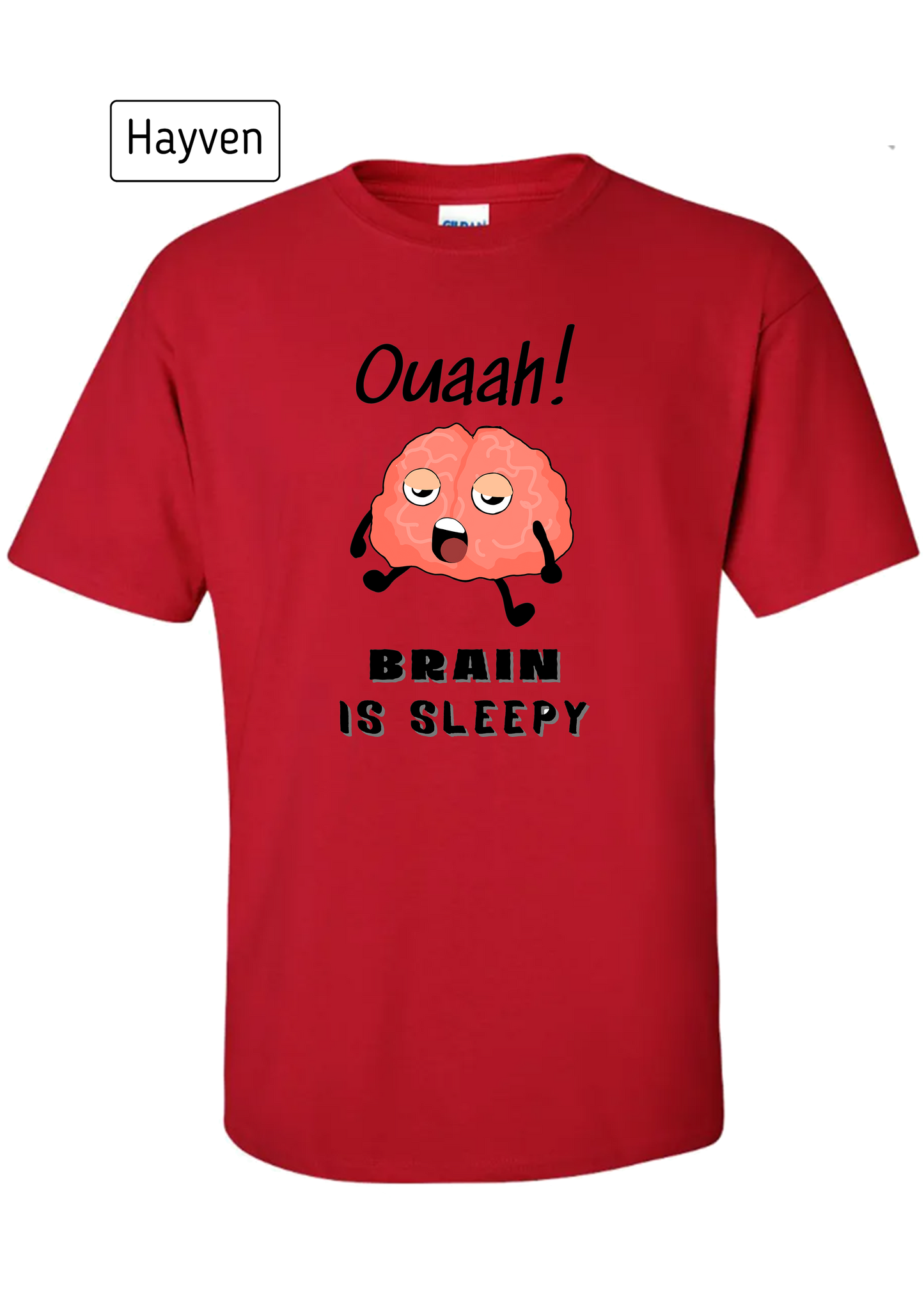 Brain Is Sleepy - Cute Funny Brain Character Cotton T-Shirt